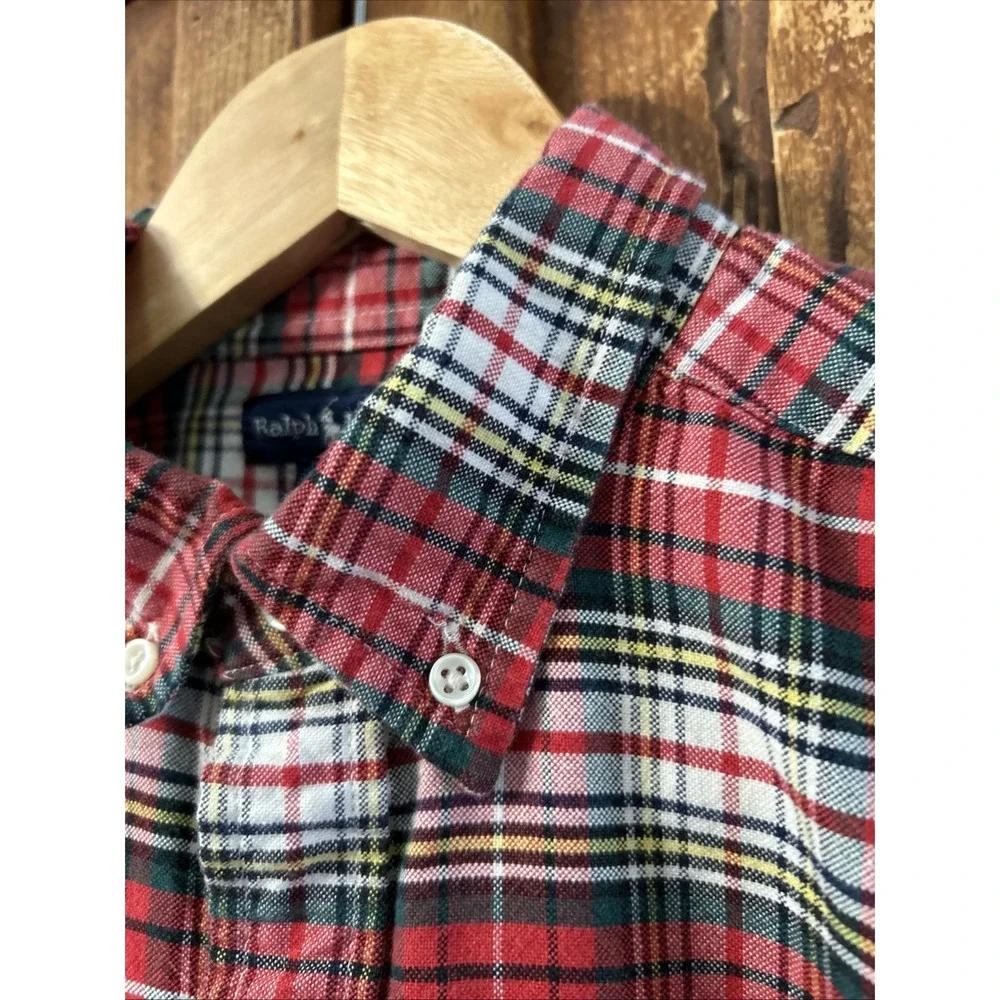 Boys Ralph Lauren Long Sleeve Tartan Plaid Shirt Heavier Weight Sz XL 20